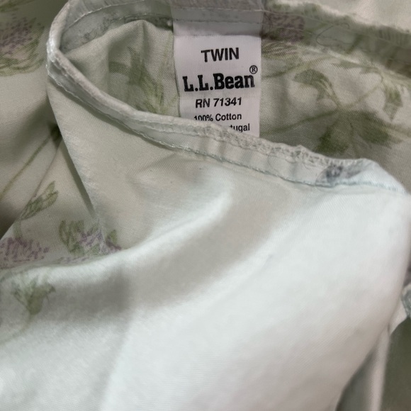 LL Bean Twin Floral 100% Cotton Duvet Cover Light Purple Green Clover - Picture 5 of 7